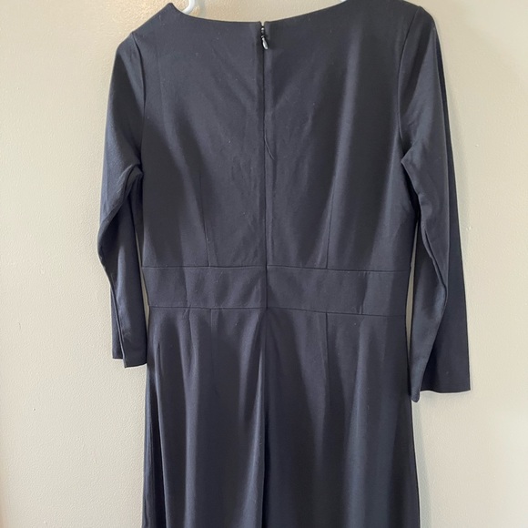 Ann Taylor Loft Black Long Sleeve Dress V Neck Size 6 Petite - Picture 5 of 7